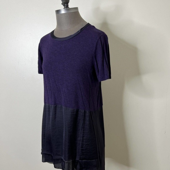 H by Bordeaux Purple Anthropologie Multi Texture Blouse Medium - Picture 7 of 7